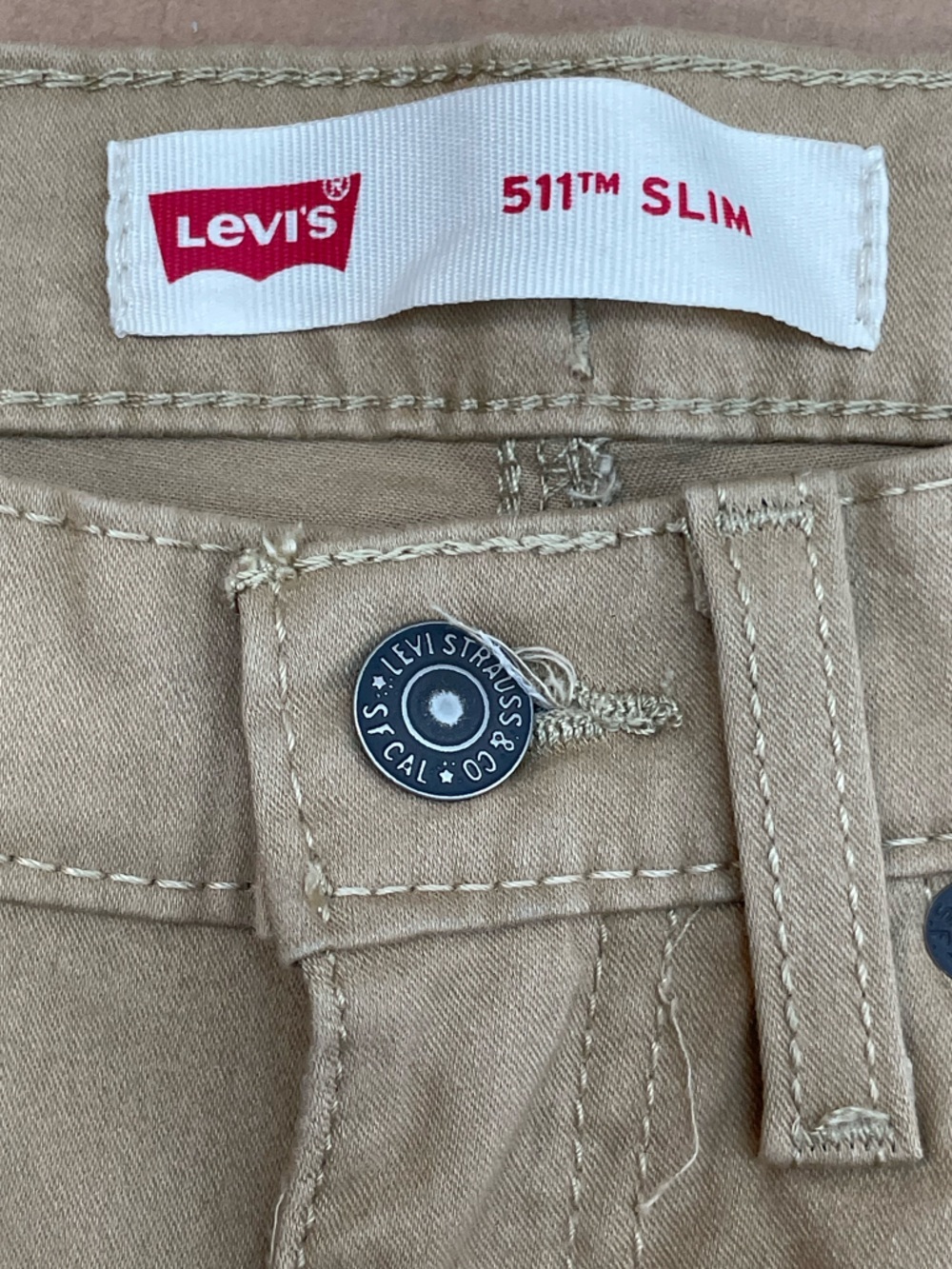 Levi's youth Tan khaki Straight-Leg Jeans 511 Slim SIZE 12 REG W 26 L 27 - Picture 2 of 12